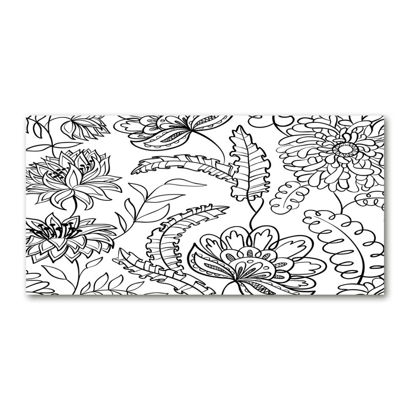Floral Pattern - Print, Canvas, 50cm H x 100cm W x 2cm D