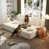 Beige, tissu blanc