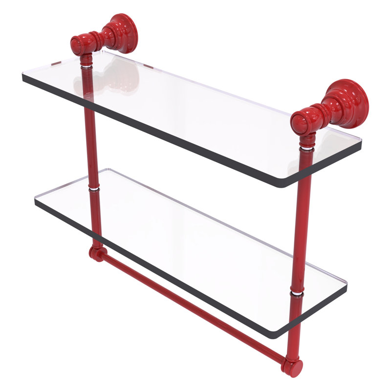 Tablette flottante 2 pièces Carolina, H 9,5 po x l 16 po x P 5,54 po, Rouge pompier
