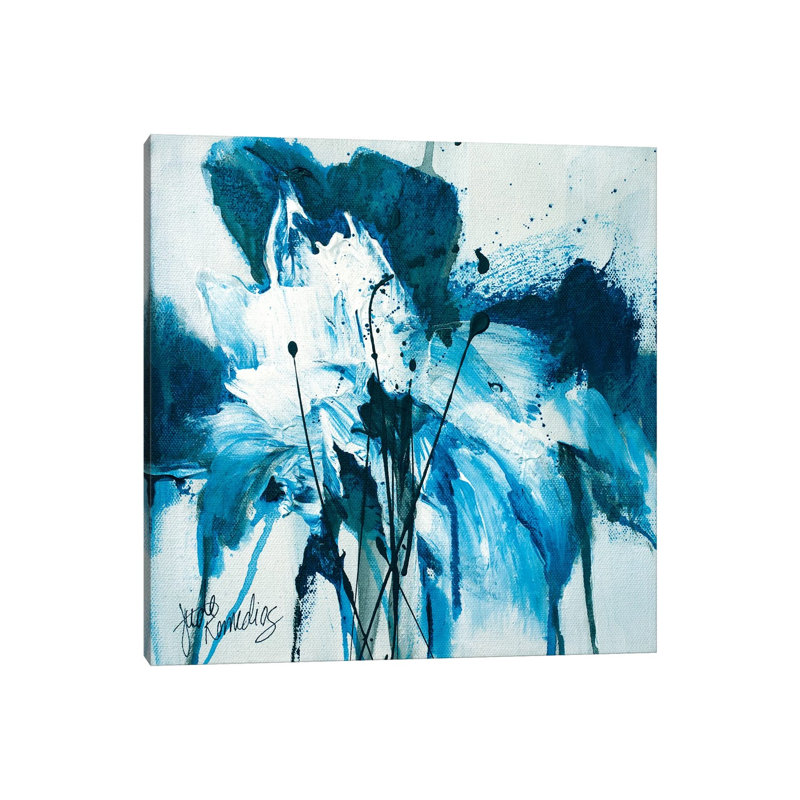 Tangled Blue No.2 by Jude Remedios - Painting on Canvas, 66.04cm H x 66.04cm W x 3.81cm D, Wrapped Canvas