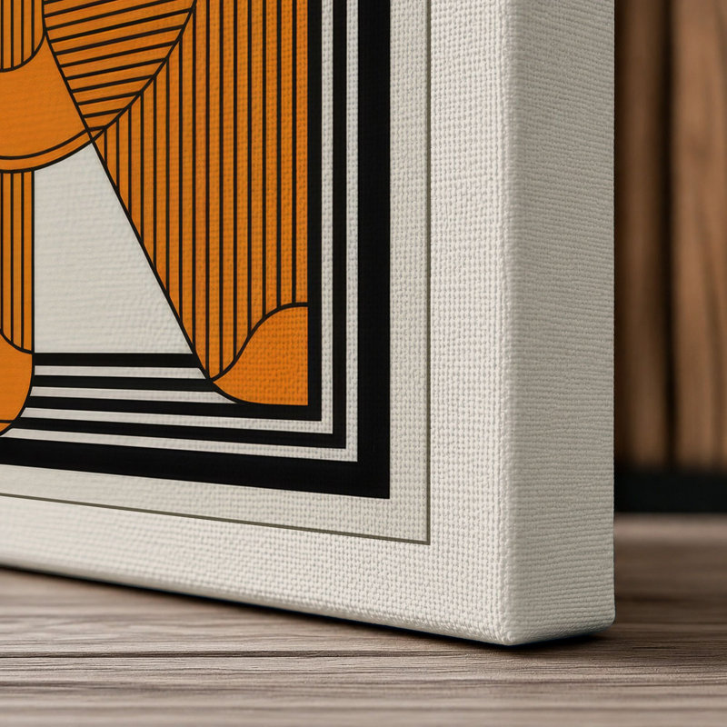 Crimson Medallion Geometric - Wrapped Canvas, 18x12 - 45.7 x 30.5 cm, Cream Border