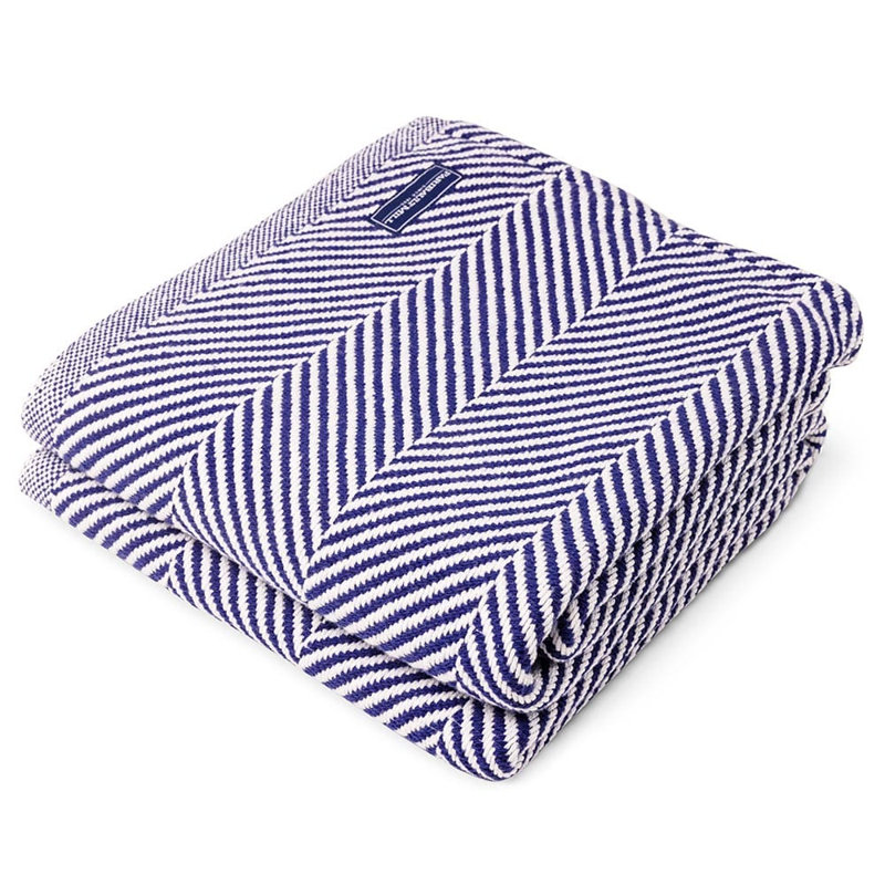 Monhegan Cotton Throw Without Fringe, Navy