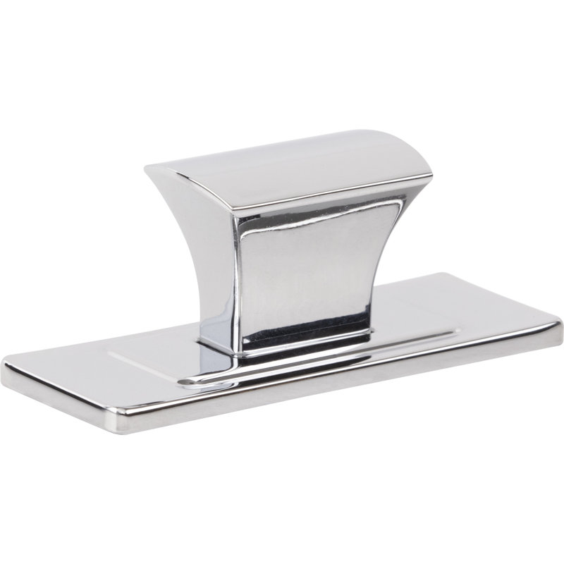 Polished Chrome Rectangular Knob with Mounting Hardware