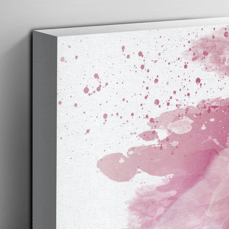 Flower Pink Rose - Wall Art, 35cm H x 50cm W, Wrapped Canvas
