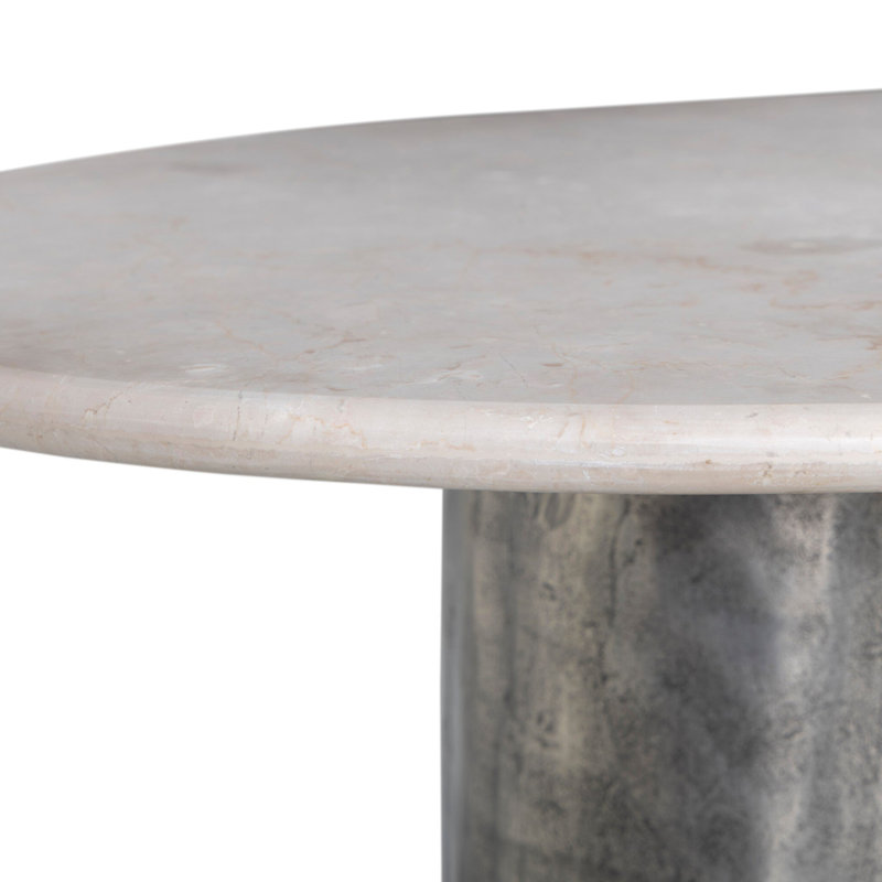 Rhys Oval Marble Double Pedestal Dining Table