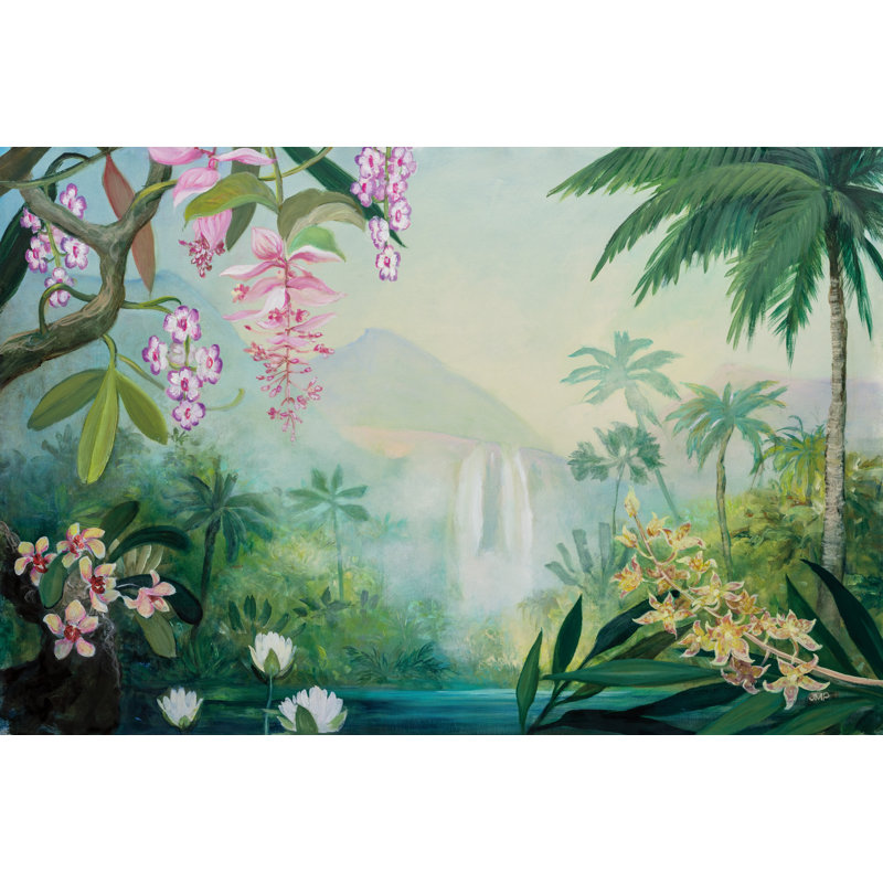 Tropical Falls by Julia Purinton - Wrapped Canvas Art Prints, 30cm H x 46cm W x 3.8cm D