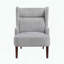 Fauteuil à oreilles contemporain, tissu chenille et pieds espresso-1392124189