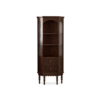 Nut-Brown Solid Wood Corner cabinet