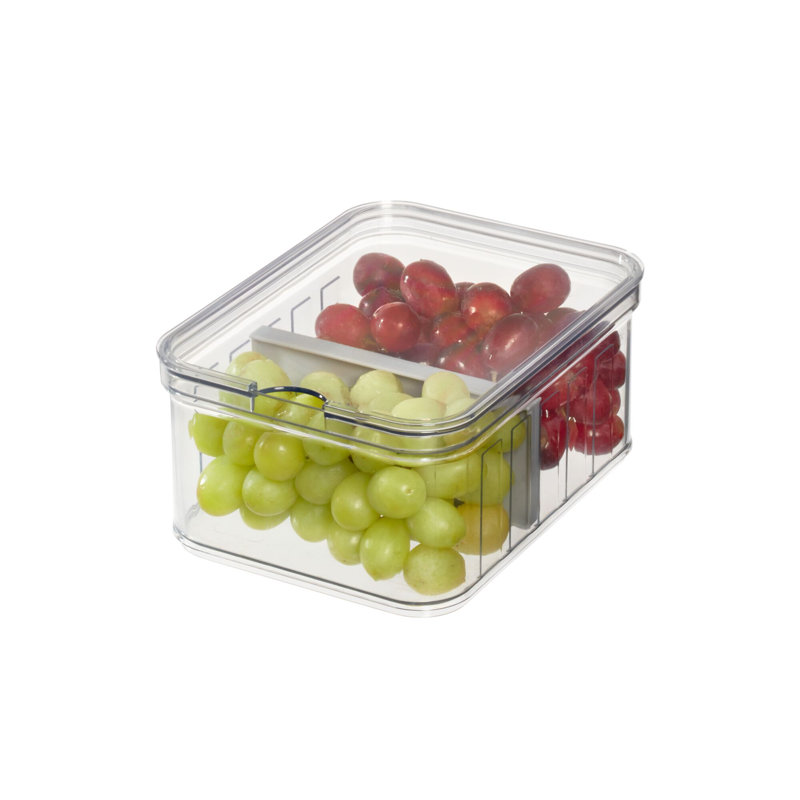 Réfrigérateur et compartiment en plastique iDesign Crisp, 8,3 po x 6,3 po x 3,7 po, transparent et gris