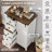 3 Pieces Farmhouse Bedroom Set, Queen Size Bookcase Bed Frame, 5 Drawer Dresser, 4 Drawers Dresser,White-1655061808-1655061811