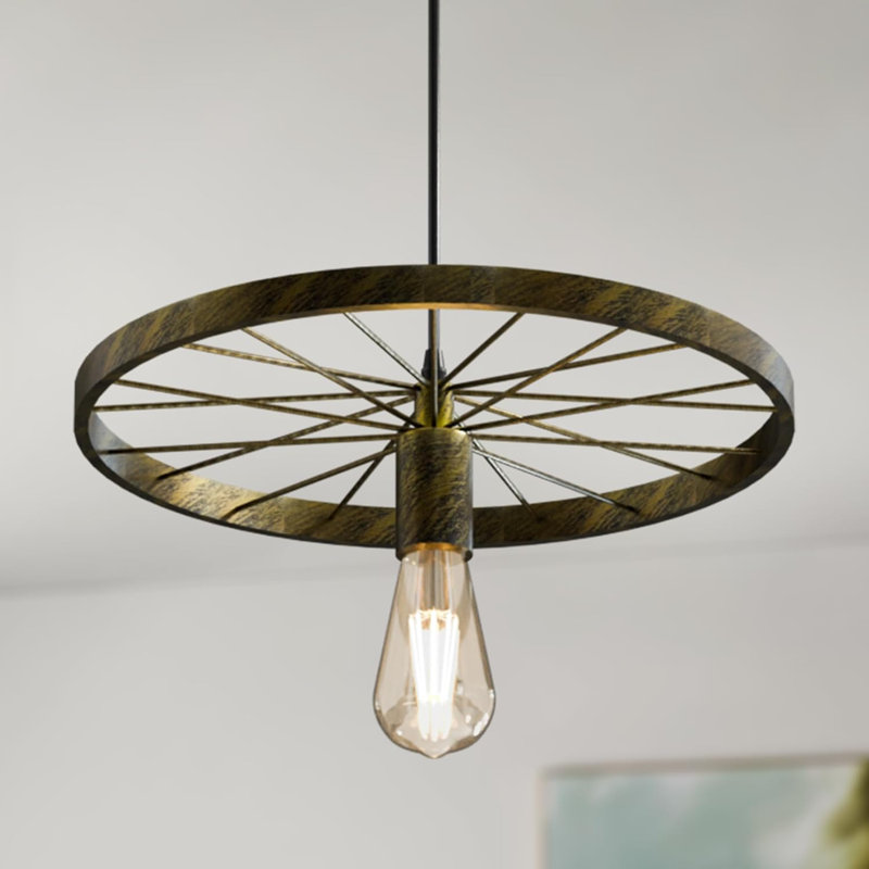 1 - Light Pendant, Brushed Brass