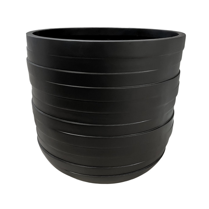Pot de fleurs en fibre de verre, Noir, H 22 po x l 22 po x P 22 po
