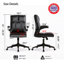 Fauteuil de bureau ergonomique à dossier moyen, fauteuil de direction en similicuir en similicuir, avec support de dossier ergonomique, pivotant à 360 °, accoudoirs rabattables et réglage de la hauteur, avec roulette pivotante silencieuse en polyuréthane pour le bureau à domicile-1941623911-1941623906