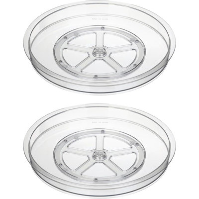 YBM Home 12.5 Inch Acrylic Plastic Non-Skid Spinner for Kitchen, Pantry, Fridge, Cupboards, or Counter Organizing, Fully Rotating Organizer, Pack of 2
