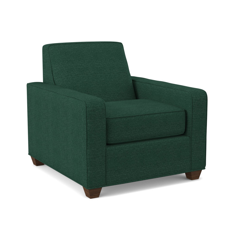 Avery Upholstered Armchair, Montana Walnut, Antic Jade