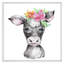 Mignonne caricature de vache, portrait floral - art mural pour enfants, décoration murale-119770206-119770202