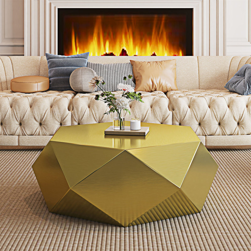 Coffee Table End Table, Gold