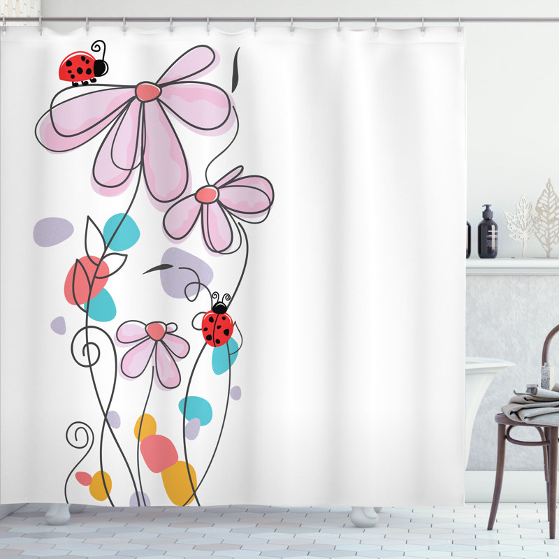 Ensemble de rideau de douche Kids, H 69 po x l 84 po, Rose, écume de mer
