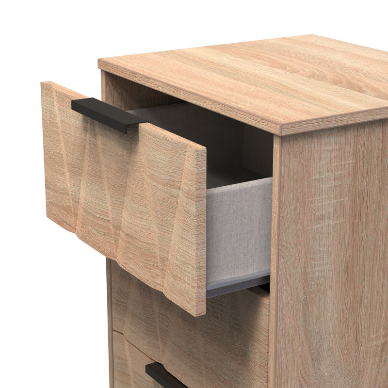 Las Vegas 45cm W Manufactured Wood Bedside Table, Bardolino Oak
