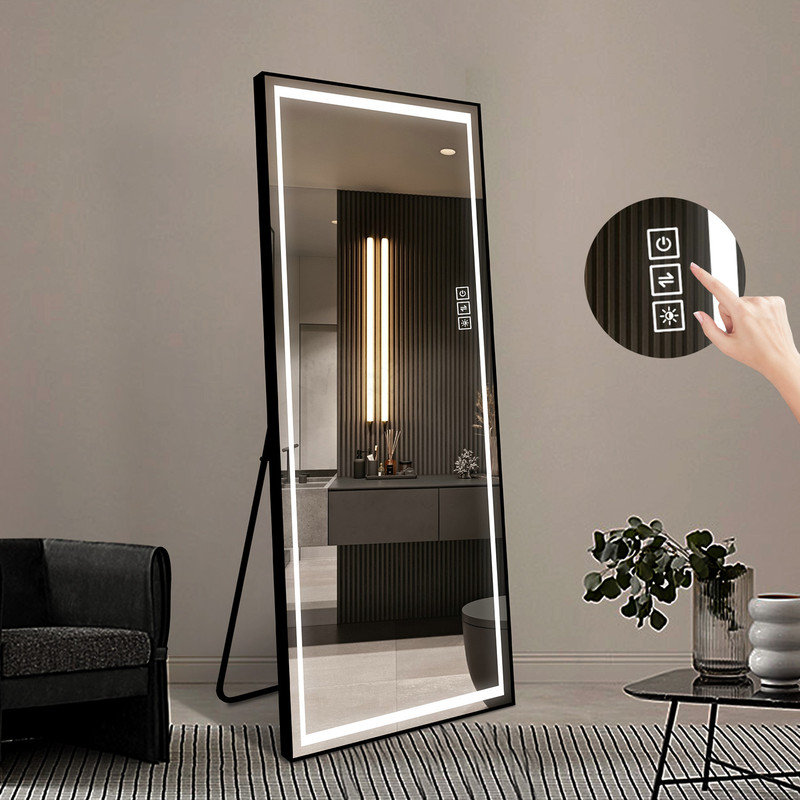 Keisean Glass Rectangle Floor Mirror