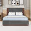 Lit plateforme tapissier élégant avec tête de lit en tissu d'ameublement doux-1308891377-1308891379