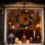 Couronne d'Halloween 18 po pour porte de globe oculaire noire avec lumières DEL et couronne décorative pour fenêtre