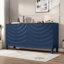 Élégant buffet doté de portes à motif ondulé sophistiquées avec un design à rainures arquées dans un agencement élégant à quatre portes, réglable, adapté pour le bureau, le vestibule et le salon-2058745090