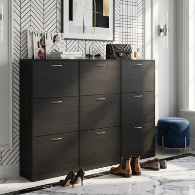Space-Saving 36-Pair Shoe Cabinet, Anti-Tip, Adjustable Shelves, Easy Assembly, Hallway Entryway Storage