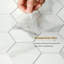 Carrelage hexagonal auto-adhésif à motif de dosseret auto-adhésif 6 feuilles, carrare blanc Carrara, pour salle de bain (4,8 pieds carrés)-131584642