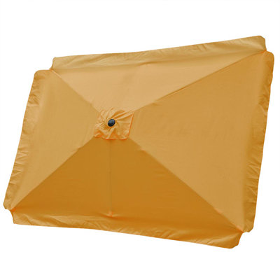 Lanita Refined Utility 10X6.5 Ft Market Umbrella Replacement Cover Canopy for Bistro, Boutique Inns, Sidewalk Cafes - Sunny Coat, Mango Mojito Yellow