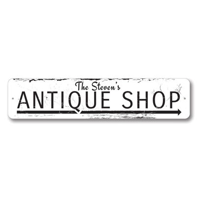 Antique Shop Arrow Aluminum Sign