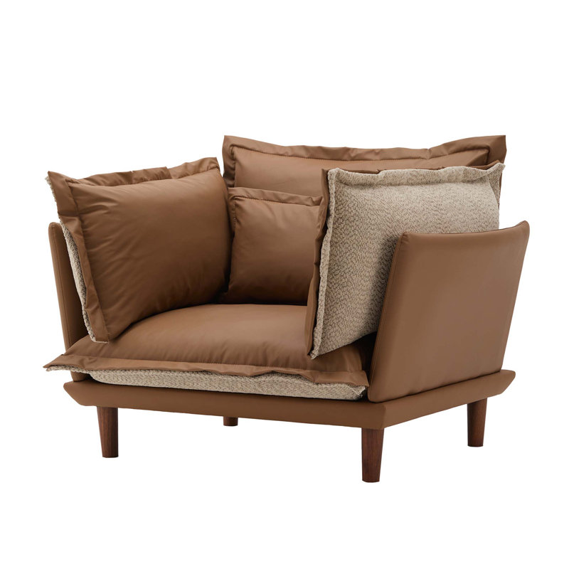 Fauteuil d'appoint simple en chenille de style moderne, Orange