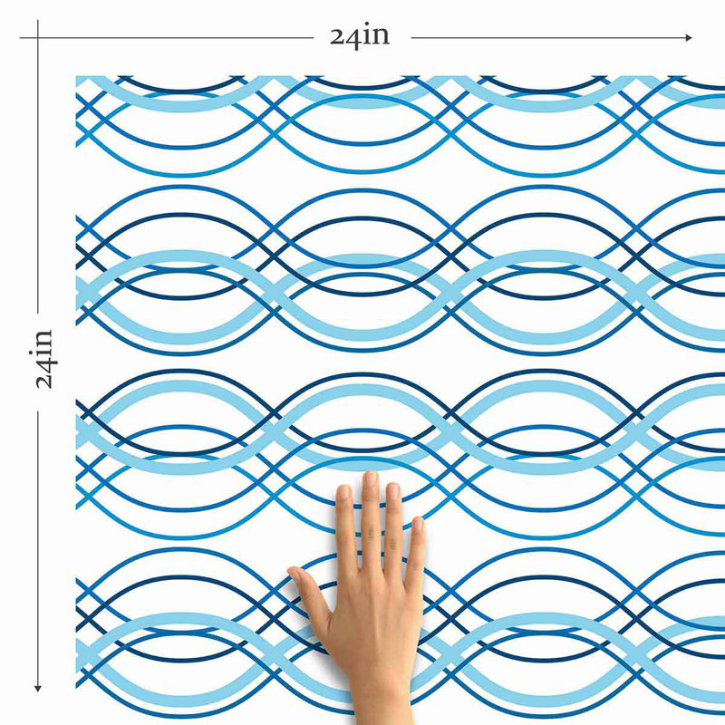 Panneau de papier peint adhésif Wave, L 126 po x l 24 po