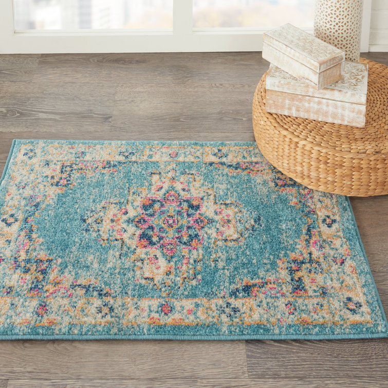 Abbate Oriental Light Blue /Ivory Area Rug