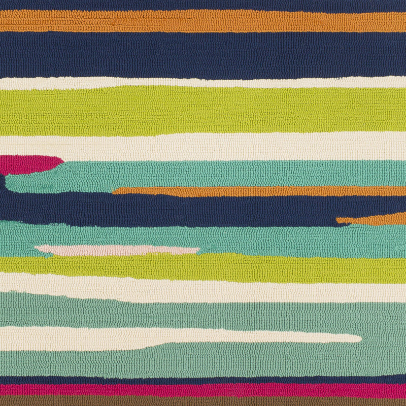 Dixfield Striped Indoor / Outdoor Rug, Round 8'