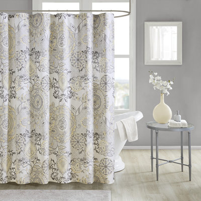Rideau de douche Isla 100% coton imprimé floral 72 x 72 po Isla