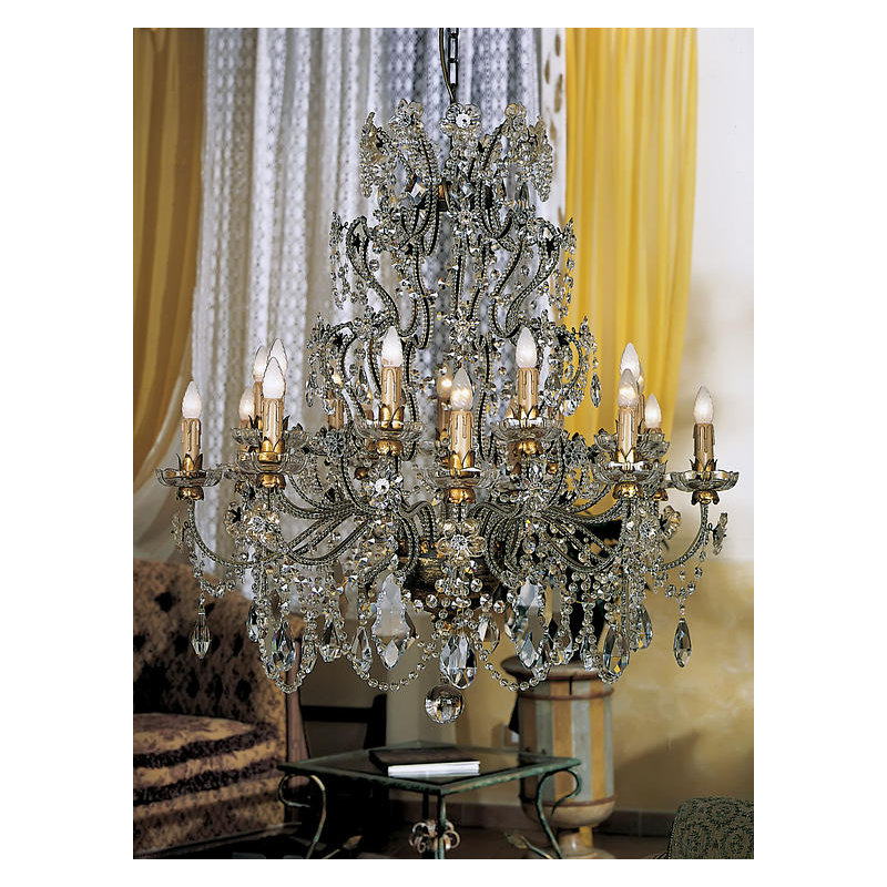 Lustre empire 18 lumières façon bougie, Swarovski