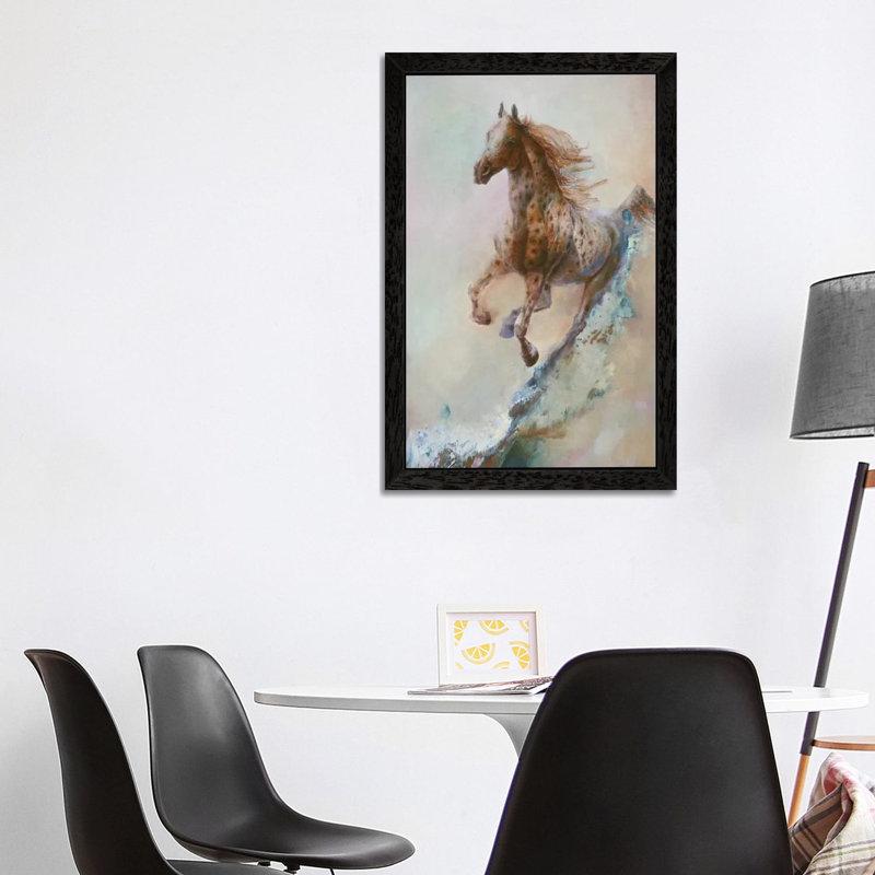 Appaloosa Run (Running Horse) by Denton Lund - Painting on Canvas, Black Framed, 101.6 cm H x 66.04 cm W