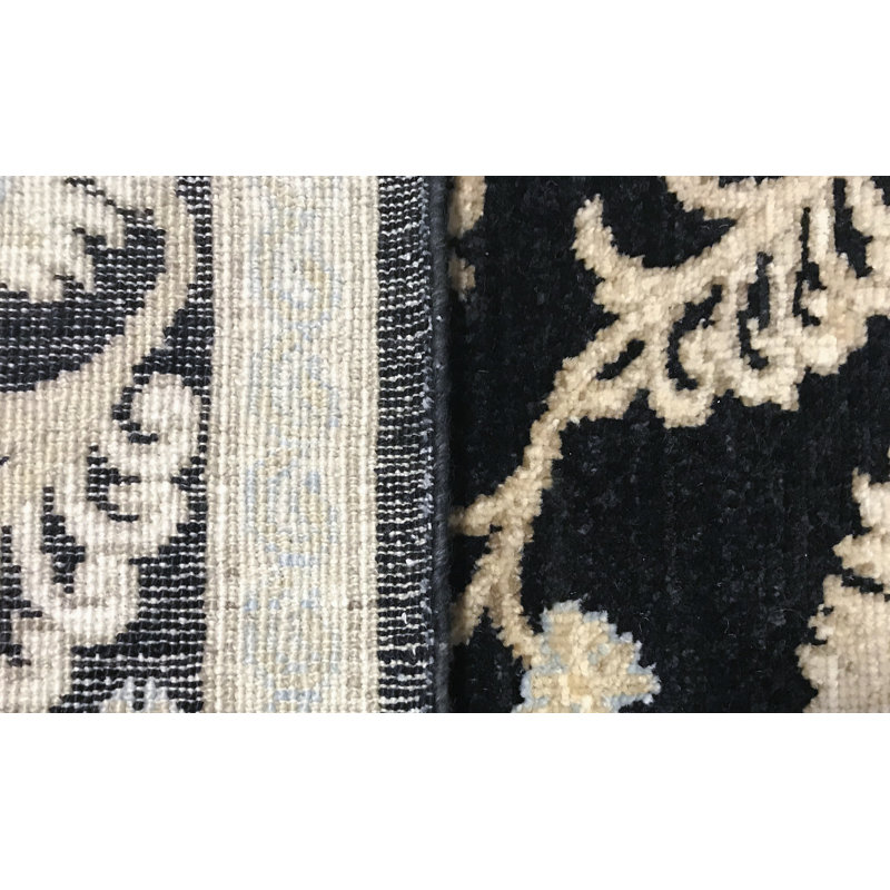 Hand-Knotted High-Quality Black Area Rug