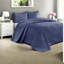 Ensemble de literie réversible en coton bleu marine, surdimensionné pour lit simple, confort campagnard