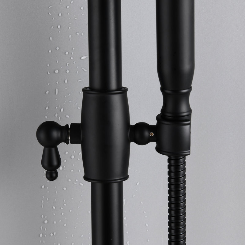Douche noire matte avec pluie de 8 po et option portative réglable pour une douche luxueuse
