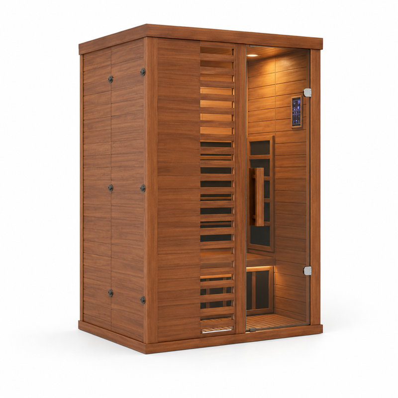 EASYHAWK 2-Person Infrared Sauna with Side Glass Panel and App Control