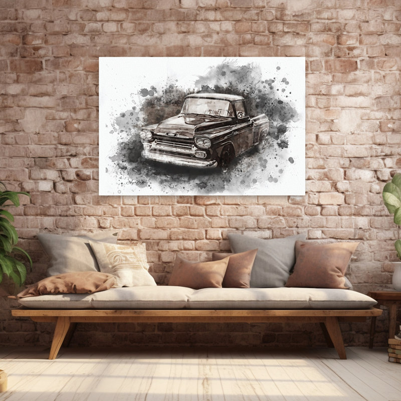 «Old Chevy», art contemporain abstrait, H 40 po x l 60 po