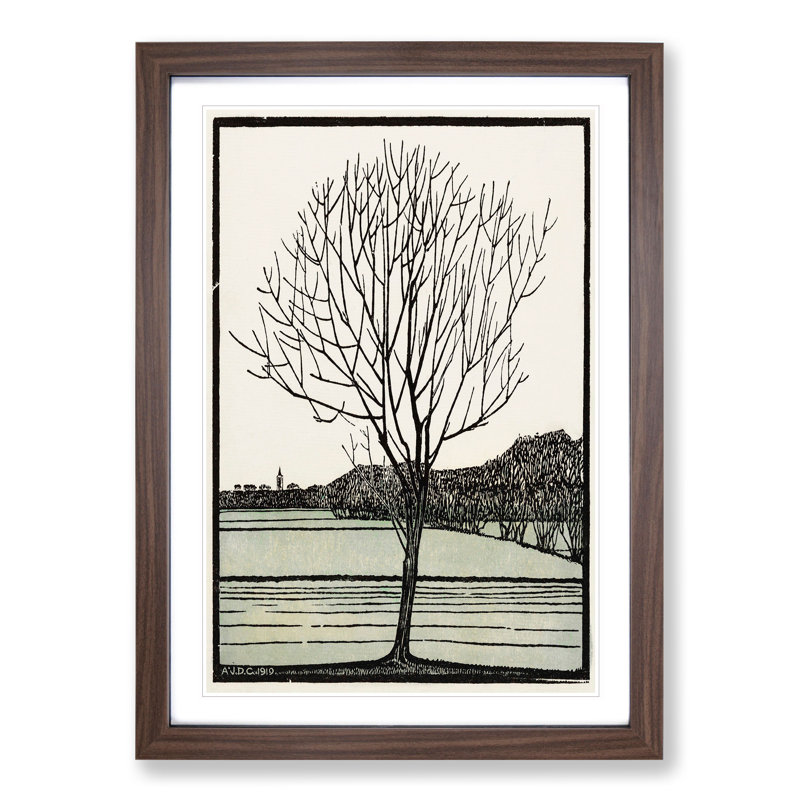 Bald Tree by Julie De Graag - Picture Frame Painting, Walnut Framed, 36cm H x 27cm W x 2cm D