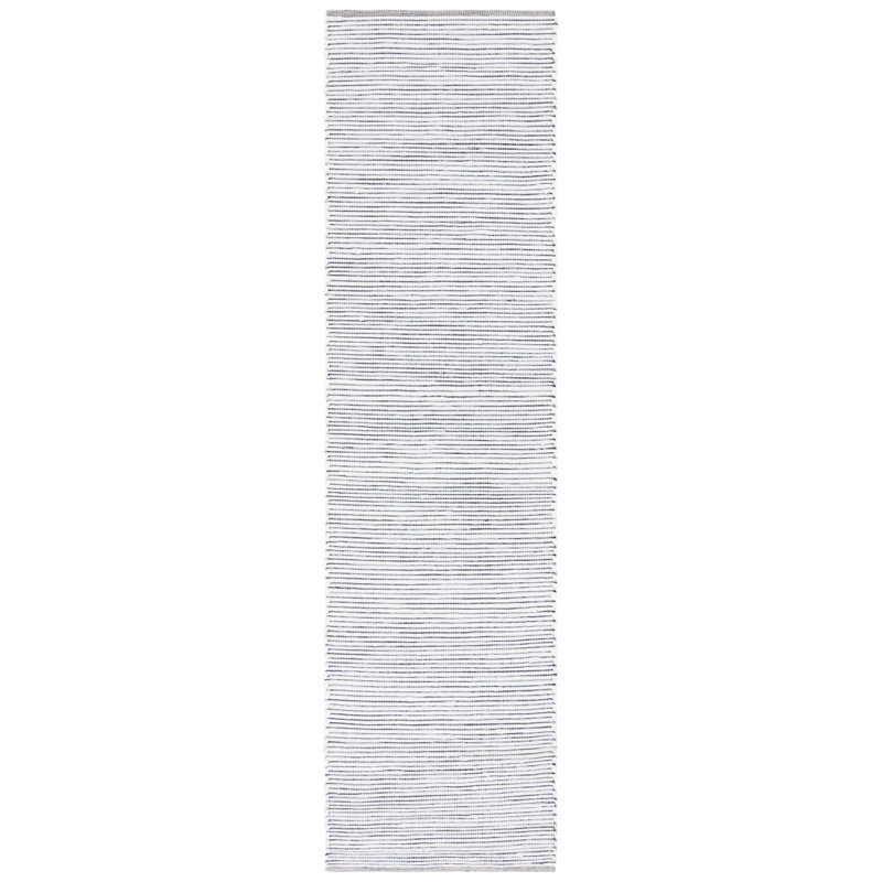 Westberry Handmade Flatweave Cotton Area Rug in Navy / Ivory, Runner 2'3" x 9'