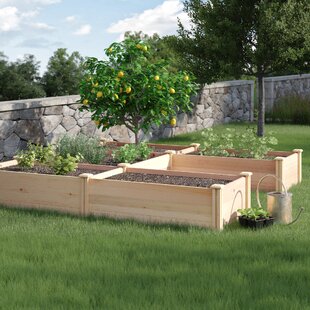 Expert Gardener Wood Garden Bed, 7.4 ft L x 2 ft W x 10.6 in H 