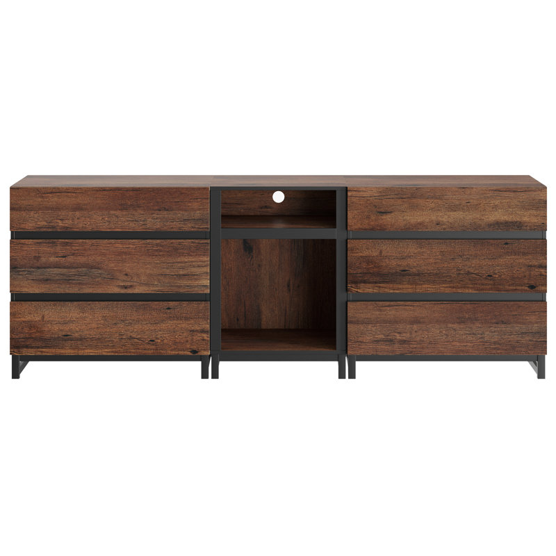 Crédence de rangement l 75 po avec foyer électrique Ephrata