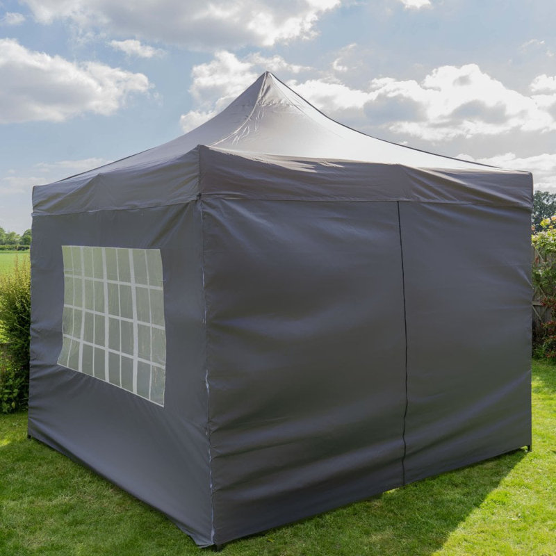 10 Ft. W x 10 Ft. D Steel Soft-top Gazebo, Dark Grey