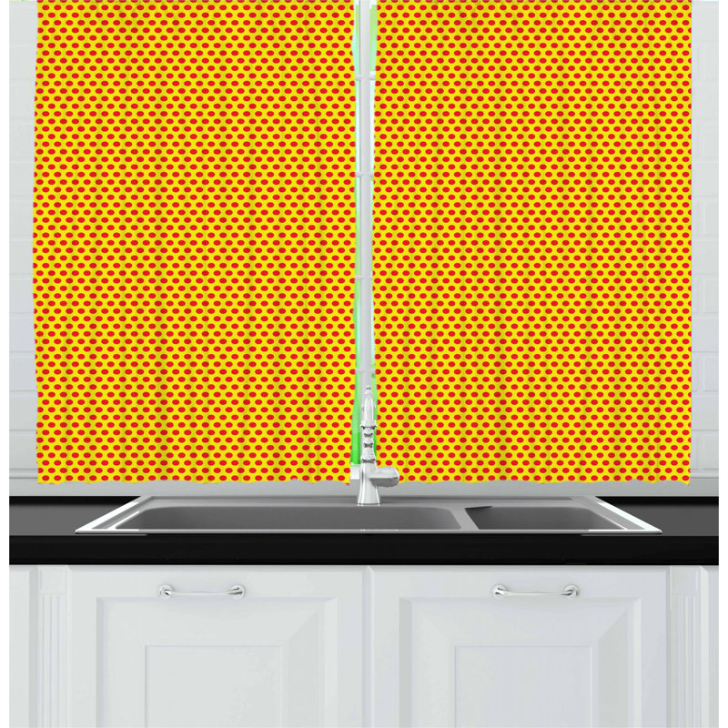 Polka Dots Tailored Kitchen Curtain