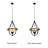4 - Light Black/Bronze Lantern Pendant